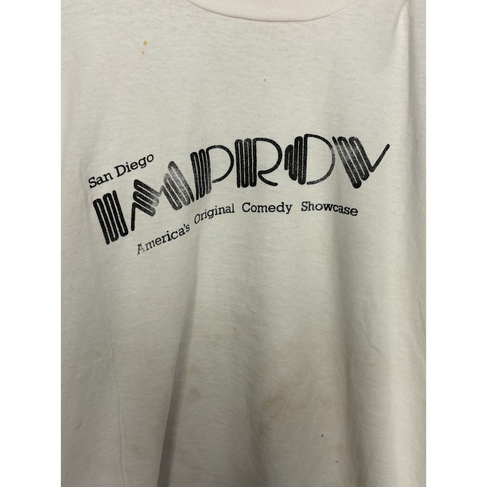 The Improv America Shirt Mens White XL Vintage 80s Comedy Night Club Crewneck